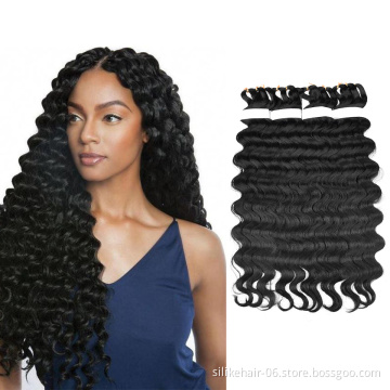 Hot Selling Pre Feathered Hybrid Long Brown Black Red Water Wave Braids Synthetic Hair Extensions Body Wave Crochet Braiding